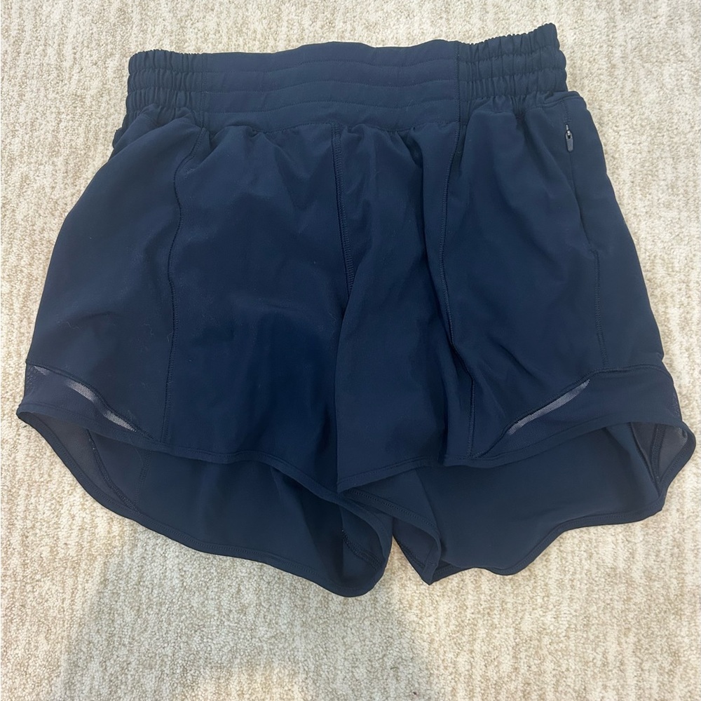 Lululemon Hotty Hot High Rise 4 inch Navy Blue Shorts